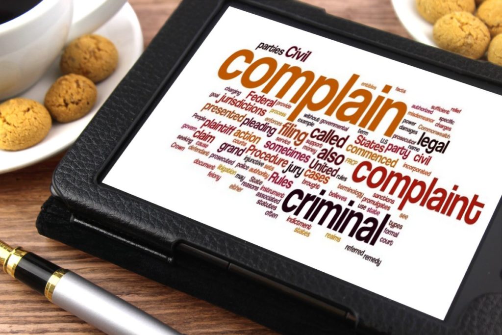 complain definition